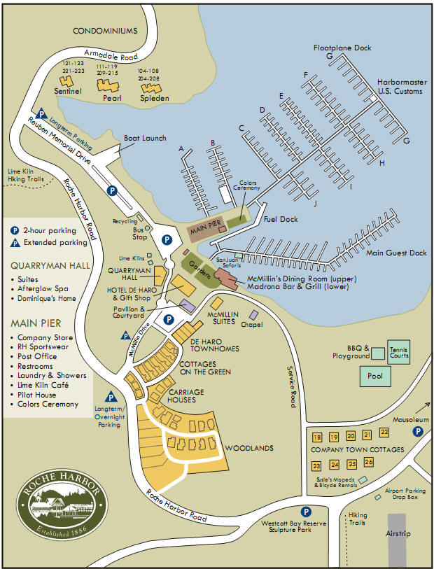 Map of Roche Harbor as of 2009. 